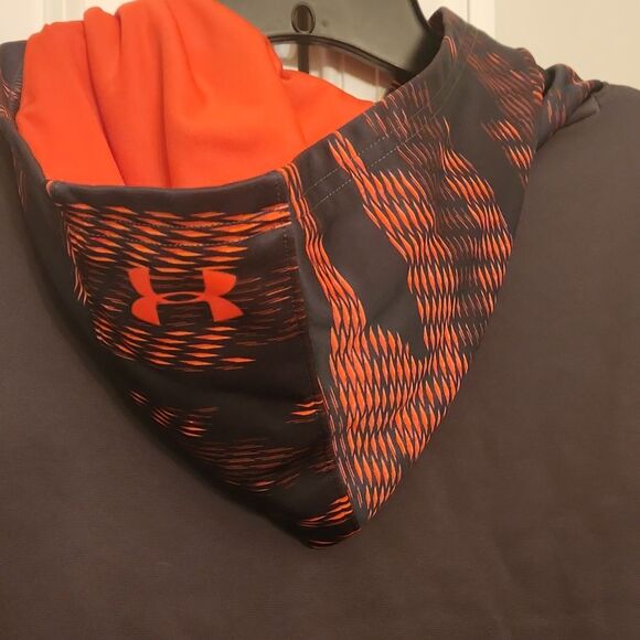 Under Armour Youth Coldgear Red & Gray Pullover Hoodie Size XL - Picture 7 of 8